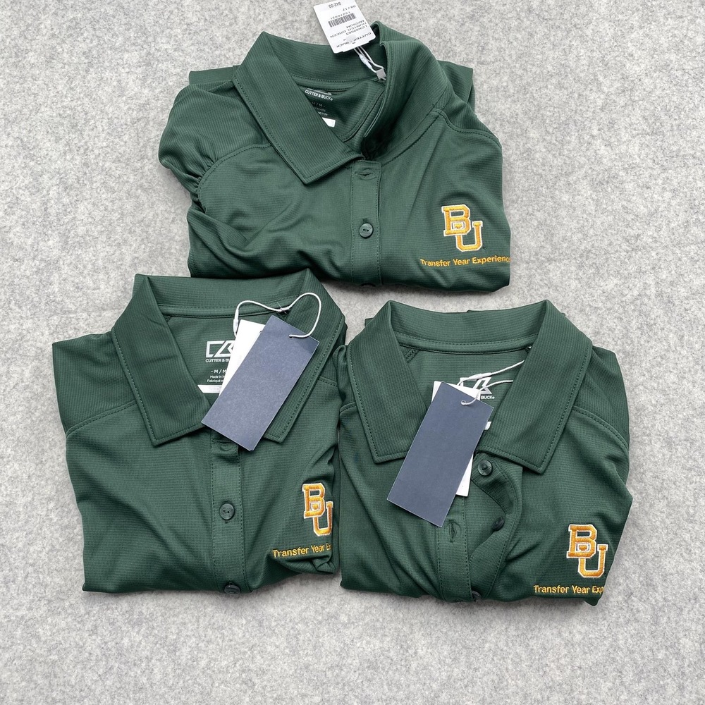 Baylor Bears Shirt Womens Medium Green NCAA Golf Cutter & Buck DryTec (3 SHIRTS)